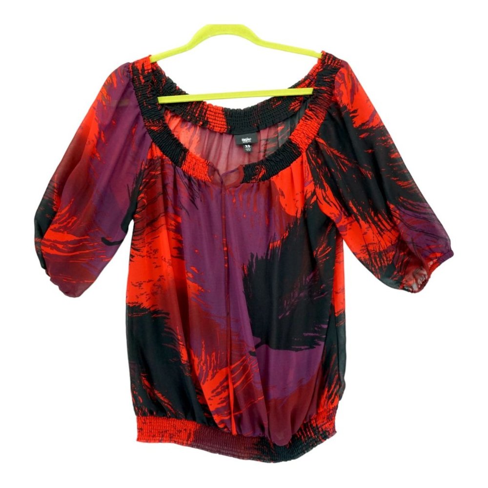 Mossimo Sheer Oversized Off The Shoulder Blouse Women's XS